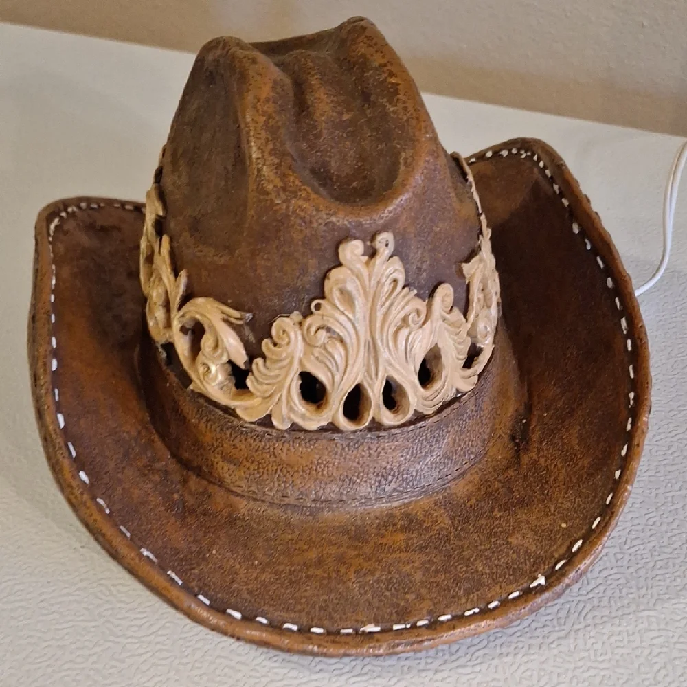 Vintage Western Cowboy Hat Nightlight Lamp